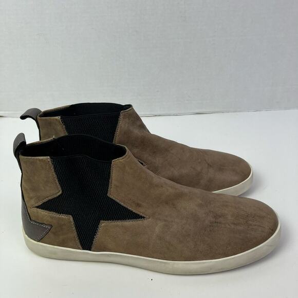 CLOUD Footwear Womens Viva Slip-on Mid Top Sneakers Tan Taupe w Black Star Gore - Picture 6 of 16